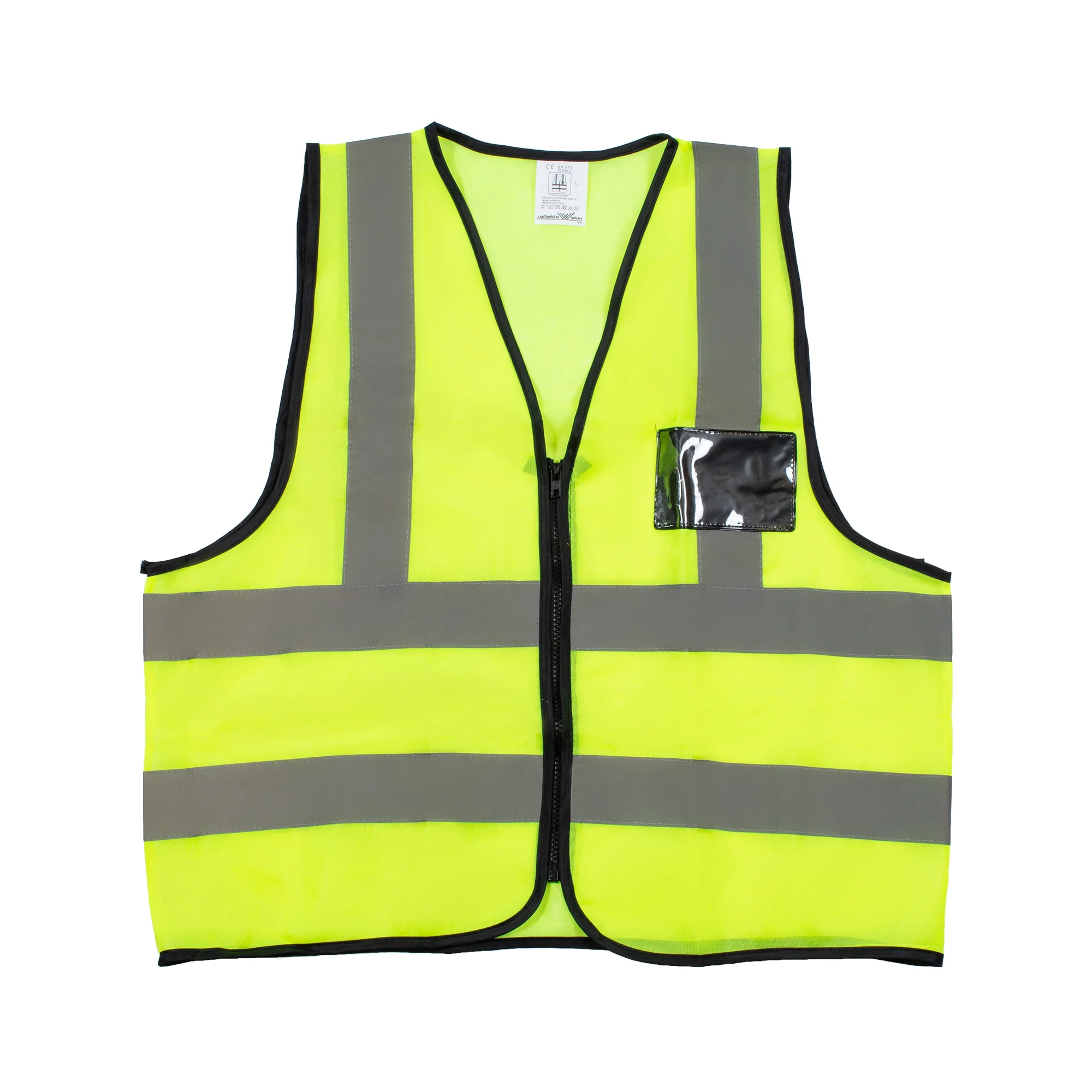 Premium Lime & Orange Reflective Vest with Zip & ID